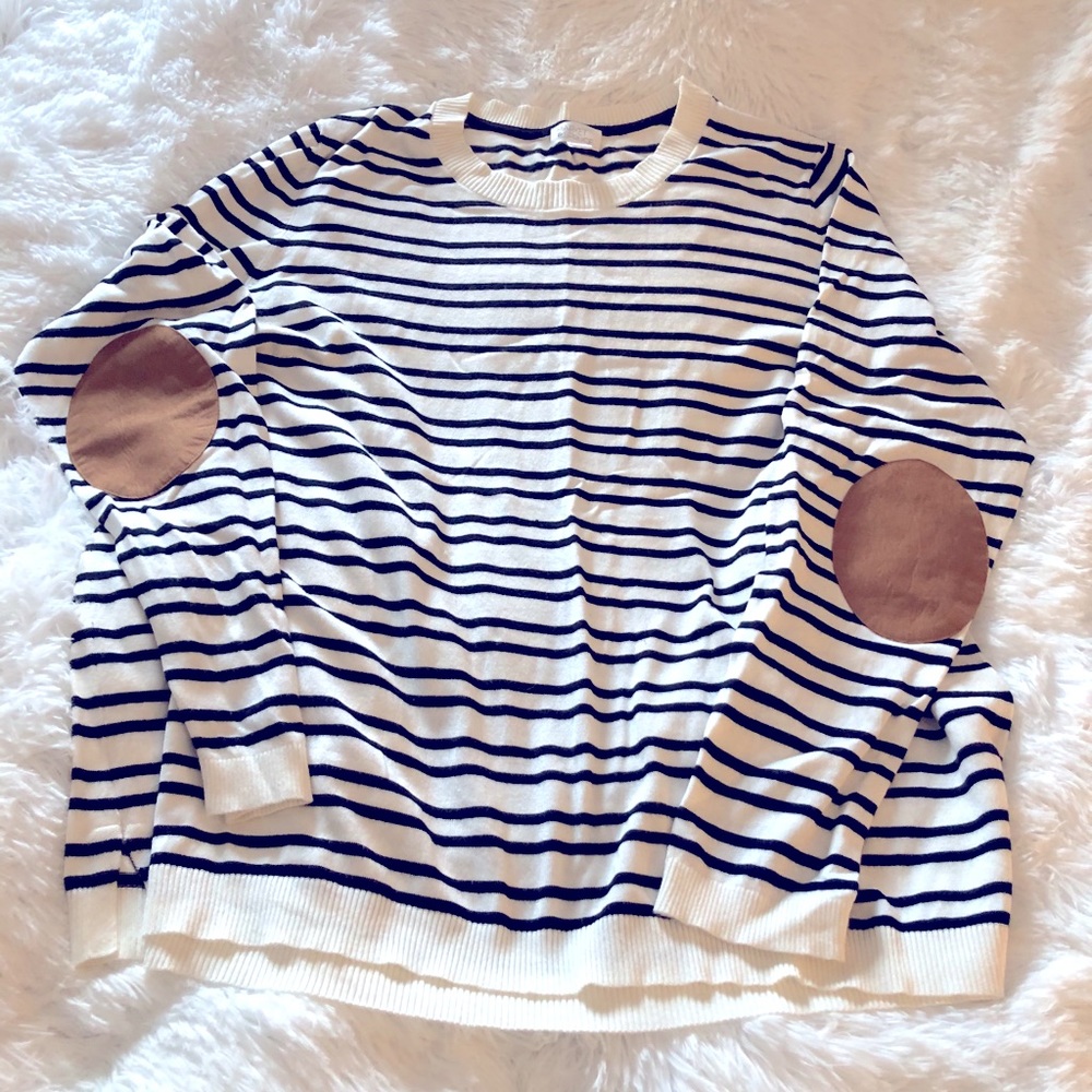 Market Spruce Stripes Sweater with Elbow Patches